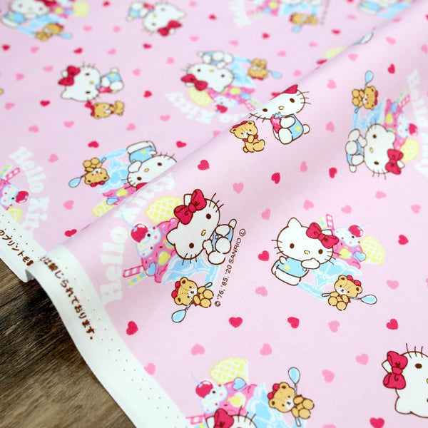 Sanrio Hello Kitty Sundae - Cotton Canvas - Pink - 50cm – Nekoneko Fabric