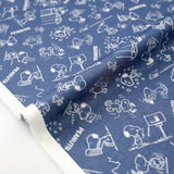 Peanuts Snoopy - Cotton Twill Denim - Blue - 50cm