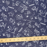 Peanuts Snoopy - Cotton Twill Denim - Navy - 50cm