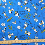 Sanrio Snoopy & Woodstock  - Cotton Canvas - Blue - 50cm