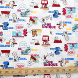 Sanrio Snoopy Colors  - Antibacterial Cotton Sheeting - White - 50cm