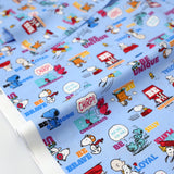 Sanrio Snoopy Colors  - Antibacterial Cotton Sheeting - Blue - 50cm