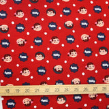 Sanrio Peko - Antibacterial Cotton Sheeting - Red - 50cm