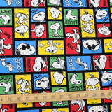 Sanrio Snoopy Face Comic Strip  - Cotton Canvas - Multi - 50cm