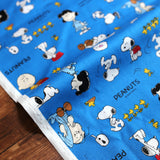 Sanrio Snoopy Collage - Cotton Canvas - Blue - 50cm