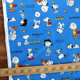 Sanrio Snoopy Collage - Cotton Canvas - Blue - 50cm