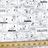 Sanrio Hello Kitty Snoopy Comic Strip - Antibacterial Cotton Sheeting - Beige - 50cm