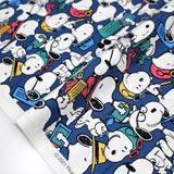 Sanrio Hello Kitty Snoopy Mode - Cotton Canvas - Blue - 50cm