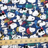 Sanrio Hello Kitty Snoopy Mode - Cotton Canvas - Blue - 50cm