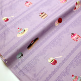 Yuwa Macaron Lacy Sweets Cotton - Purple - 50cm - Nekoneko Fabric