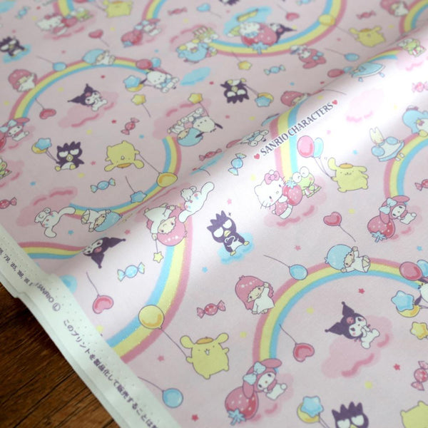 Hello Kitty Sanrio Collage Rainbow - Cotton Canvas - Pink - 50cm ...