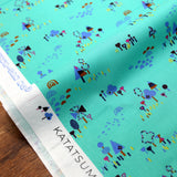 Cotton + Steel Fuwafuwa-san no Bokujo Katatsumuri Wa Doko - Teal Blast - Cotton - Half Yard